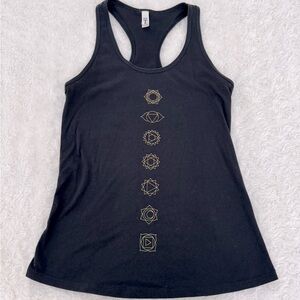 Black/gold chakra tank